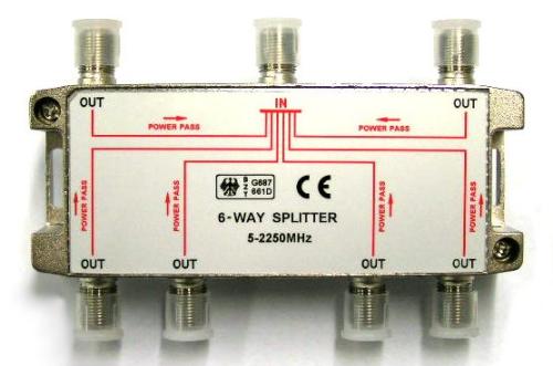 Satellite 6-way Splitter (5 - 2250MHz)